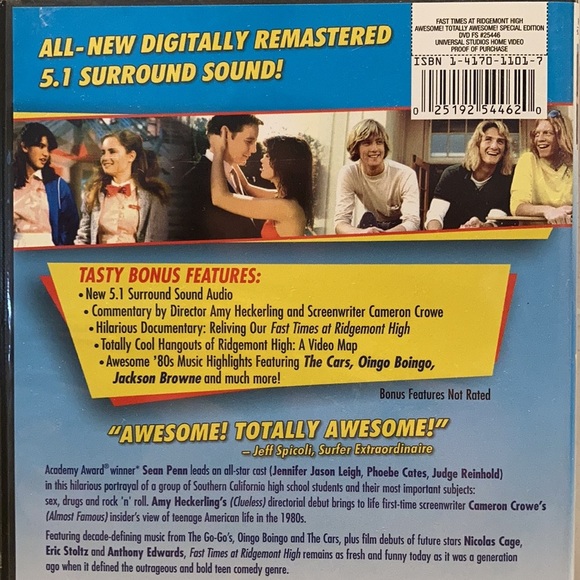 🛍️ Fast Times At Ridgmont High dvd - Picture 3 of 4